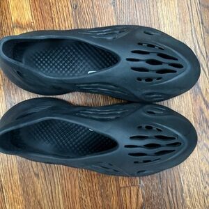adidas Black Foam Clog with Vent Pattern